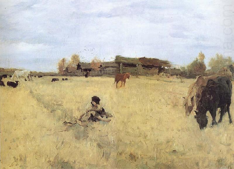 October in Domotkanovo, Valentin Serov